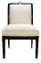 Masque de femme contemporary dinning chair, no arm Black lacquered &amp; ivory silkClear crystal - Lalique